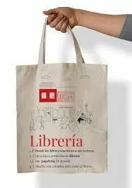 BOLSA DE TELA CON ASAS PARA LIBRERIAS