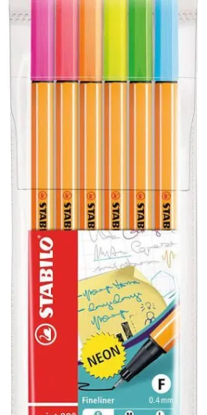 ROTULADOR STABILO POINT 88 ESTUCHE 6 UNID COLORES NEON