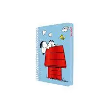 CUADERNO ANILLAS A5 T/D 96H CUADRO CANTO COLOR SNOOPY SURT