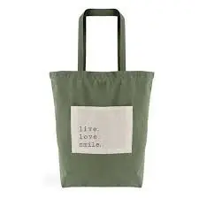 BOLSA TELA ALGODON BOLSILLO VERDE