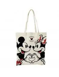 BOLSA DE TELA SHOPPING MICKEY & MINNIE LOVE