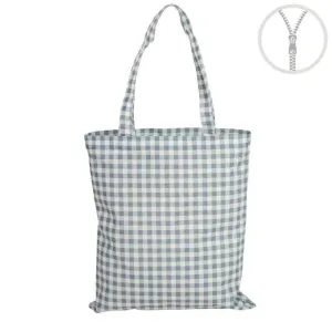 BOLSA CON CREMALLERA WATERPROOF VICHY AZUL