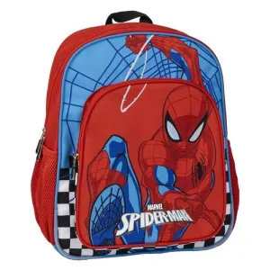 MOCHILA INFANTIL 38X34 CON BOLSILLO Y REJILLAS SPIDERMAN