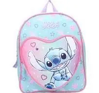 MOCHILA INFANTIL 2 BOLSILLOS STITCH CORAZON
