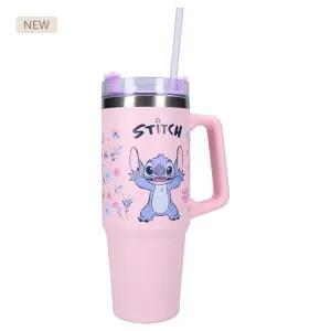 VASO ALUMINIO CON TAPA 900 ML STITCH BLISS