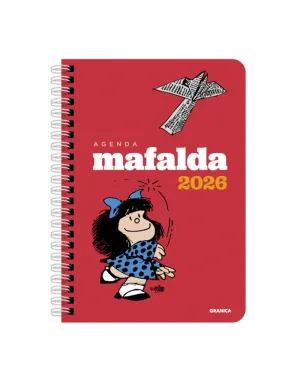 MAFALDA 2026, AGENDA ANILLADA COLUMNAS ROJA