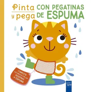PINTA Y PEGA CON PEGATINAS DE ESPUMA. NARANJA