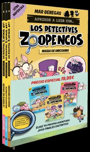 PACK APRENDER A LEER CON... ¡LOS DETECTIVES ZOOPENCOS! 4, 5 Y 6: EN LETRA MAYÚSC